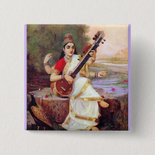 Hinduisk gudinna Saraswati Knapp