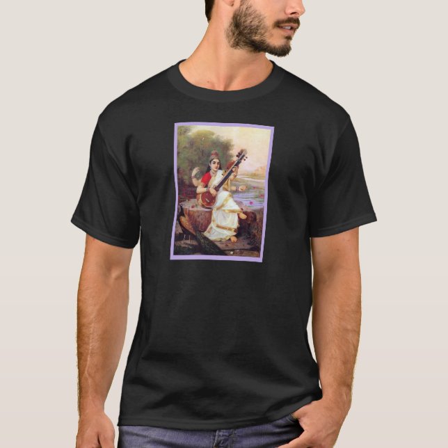 Hinduisk gudinna Saraswati T Shirt (Framsida)