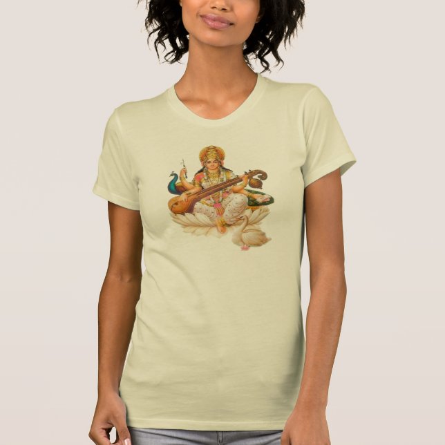 Hinduisk gudinna Saraswati, Tshirt T Shirt (Framsida)
