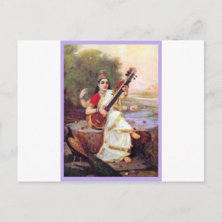 Hinduisk gudinnan Saraswati Vykort