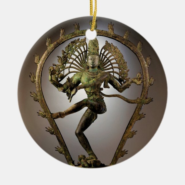 Hinduisk gudomShiva Tamil jagaretransformatorn Julgransprydnad Keramik (Framsidan)