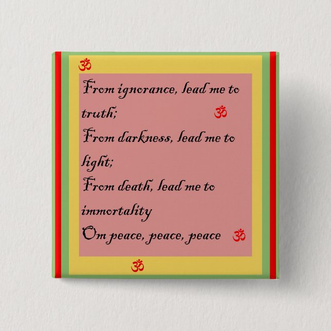 Hinduisk Mantra Om Knapp (Framsida)