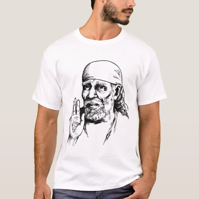 Hinduisk Sanktt SAI-BABA T-shirt (Framsida)