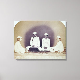 Hinduiska Brahmins i Delhi, 19th århundrade Canvastryck
