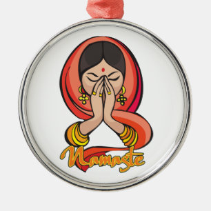 Hinduiska Namaste Julgransprydnad Metall