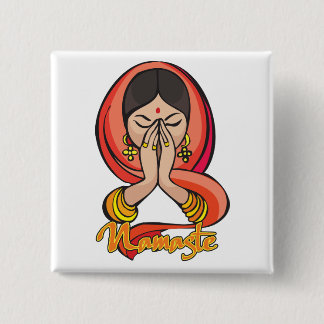 Hinduiska Namaste Knapp