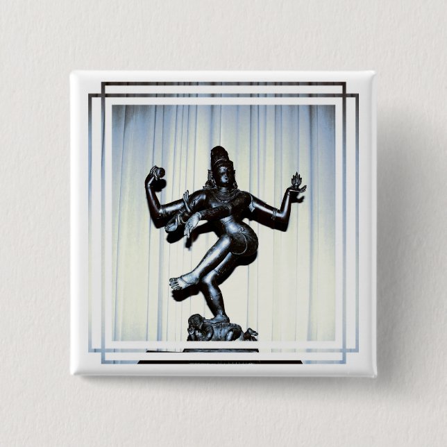 Hinduiska Shiva klämmer fast Knapp (Framsida)