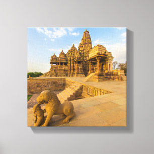 Hinduiska tempel i Khajuraho Canvastryck