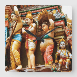 Hinduiska tempelfigurer fyrkantig klocka