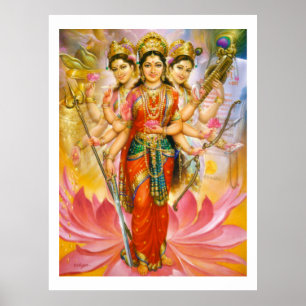 Hinduiska tre gudinnor poster