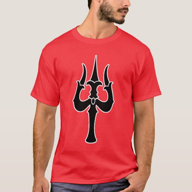 Hinduiska Trishula Tee Shirt (Framsida)
