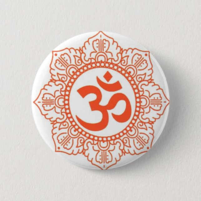 HINDUISKT - BUDDHA SYMBOLER OM, OHM KNAPP (Framsida)