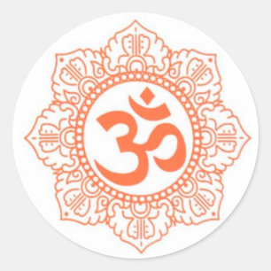 HINDUISKT - BUDDHA SYMBOLER OM, OHM RUNT KLISTERMÄRKE