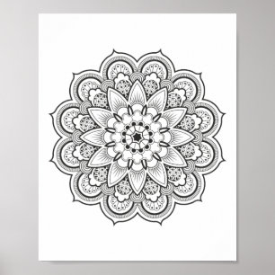 Hinduism Buddhism Stjärna Mandala Poster