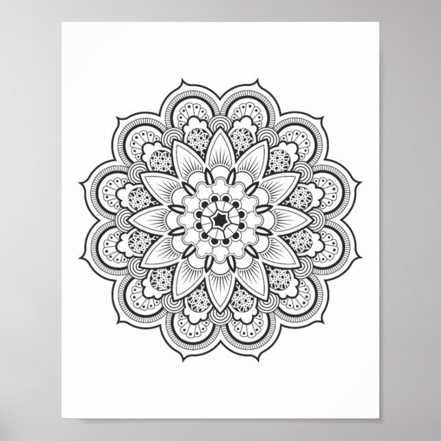 Hinduism Buddhism Stjärna Mandala  Poster (Framsidan)