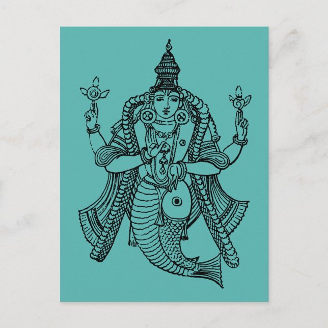 Hinduism: Vishnu Vykort (Framsida)