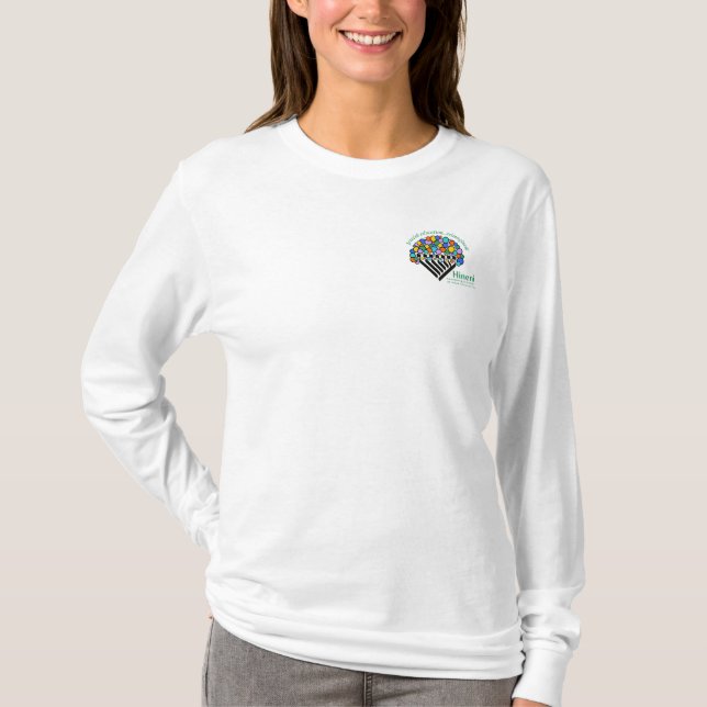 Hineni Learning Center Dam Långärmad Vit T Shirt (Framsida)
