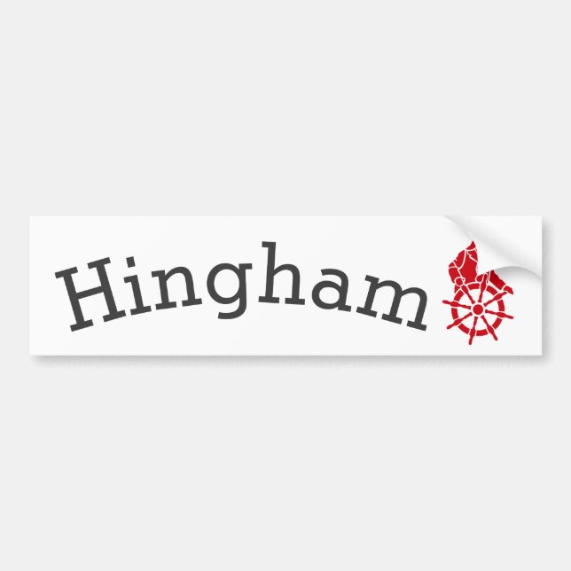 Hingham Massachusetts Bumper Sticker Bildekal (Framsidan)
