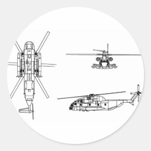 Hingst för hav CH-53 Runt Klistermärke