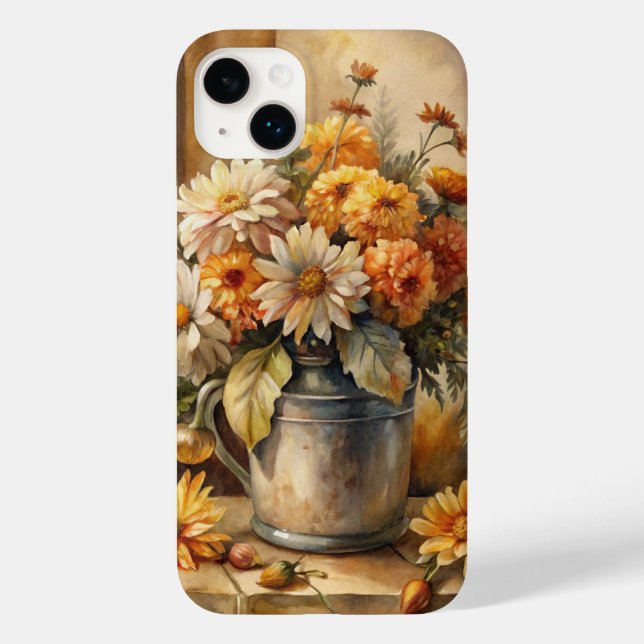 Hink med höstblommor   (Baksida)