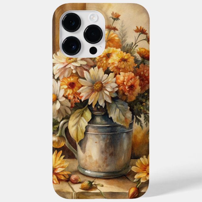Hink med höstblommor   (Baksida)