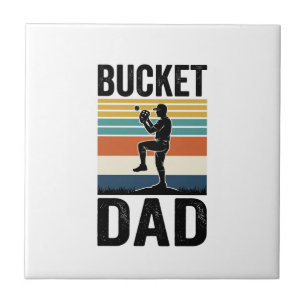 Hink Pappa Retro Baseball Pappa Vektordesign_1 Kakelplatta