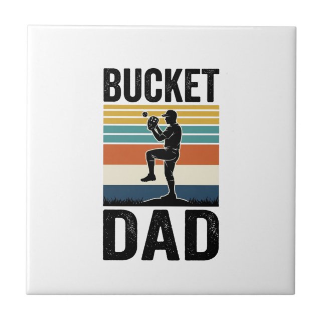 Hink Pappa Retro Baseball Pappa Vektordesign_1 Kakelplatta (Framsidan)