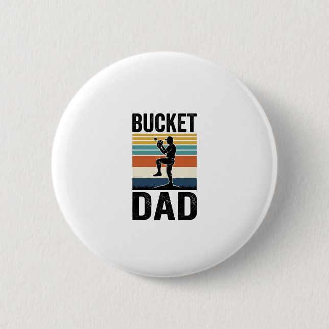 Hink Pappa Retro Baseball Pappa Vektordesign_1 Knapp (Framsida)