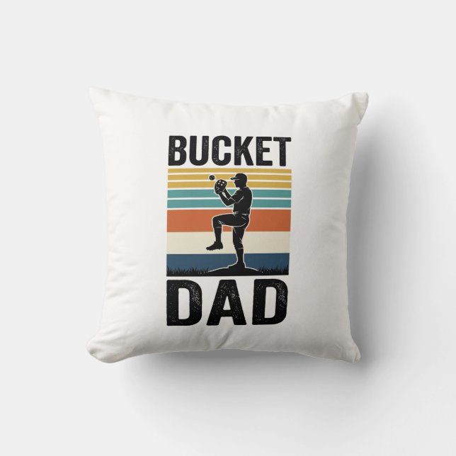 Hink Pappa Retro Baseball Pappa Vektordesign_1 Kudde (Framsida)