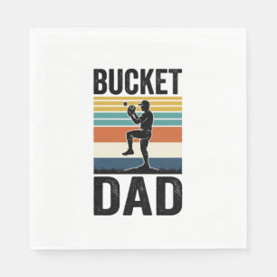 Hink Pappa Retro Baseball Pappa Vektordesign_1 Pappersservett