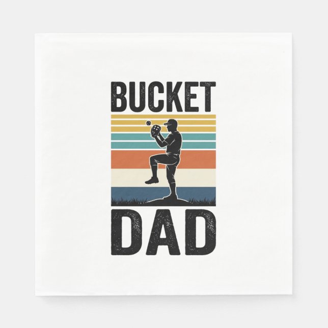 Hink Pappa Retro Baseball Pappa Vektordesign_1 Pappersservett (Framsidan)