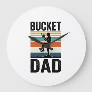 Hink Pappa Retro Baseball Pappa Vektordesign_1 Stor Klocka