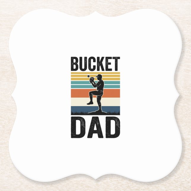 Hink Pappa Retro Baseball Pappa Vektordesign_1 Underlägg Papper (Framsida)