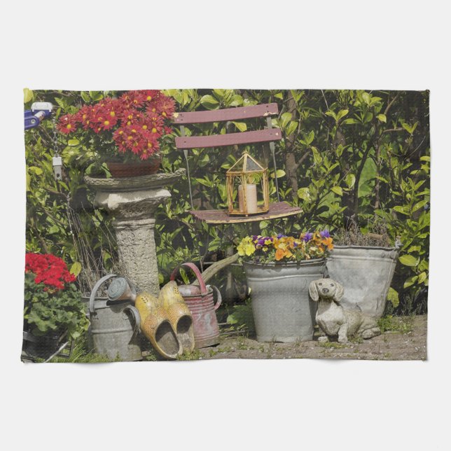 Hinkar, skor och blommor, Zaanse Schans, Kökshandduk (Horisontell)