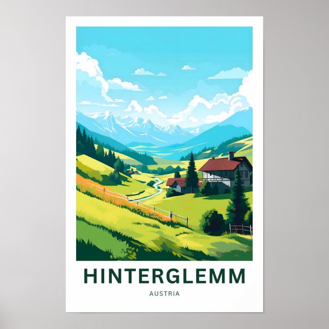 Hinterglemm Austria Travel Print Poster (Framsidan)