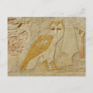 Hioglyph för den egyptiska Egyptenen Uggla Vykort
