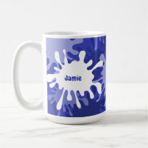 Hip Abstrakt Blue Painting Splatter Tea Mugg