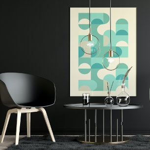 HIP Abstrakt Halva cirklar Vågigt Mosaic Art Mönst Poster