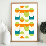 HIP Abstrakt Halva cirklar Vågigt Mosaic Art Mönst Poster<br><div class="desc">Vacker orange av contemporary, elfenbenskräm, vit, kalkgrön och tealblå färgad vågigt geometriska halvcirklar och fyrkanter mönster. Elegant, snyggt och elektrisk minimalism för den konstnärliga höftledaren, vintagen reart stil eller abstrakt digitala geometriska motiv älskare. Matcha den här designen med din insida-dekorator färg och dekorera muren med något exklusiv och unikt på...</div>