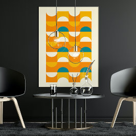 HIP Abstrakt Halva cirklar Vågigt Mosaic Art Mönst Poster