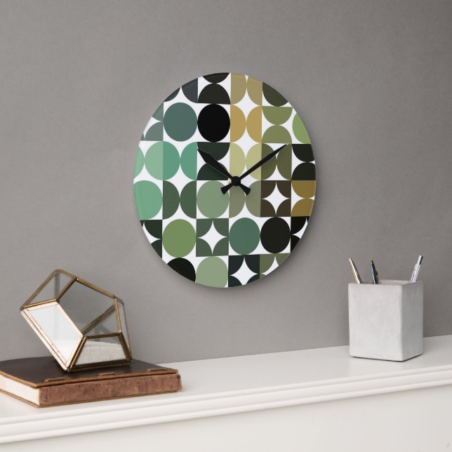 Hip Abstrakt i halvcirklar Industrifusionsverk Stor Klocka (Kontor)