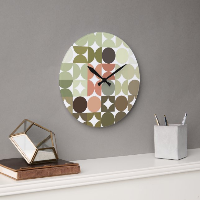 Hip Abstrakt i halvcirklar Industrifusionsverk Stor Klocka (Kontor)