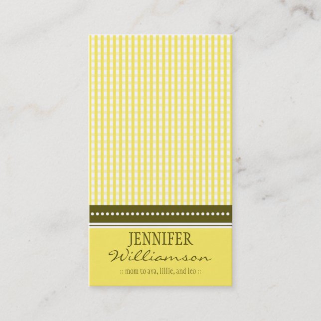 Hip-anpassade Gingham-Telefonkort:05 (Framsida)
