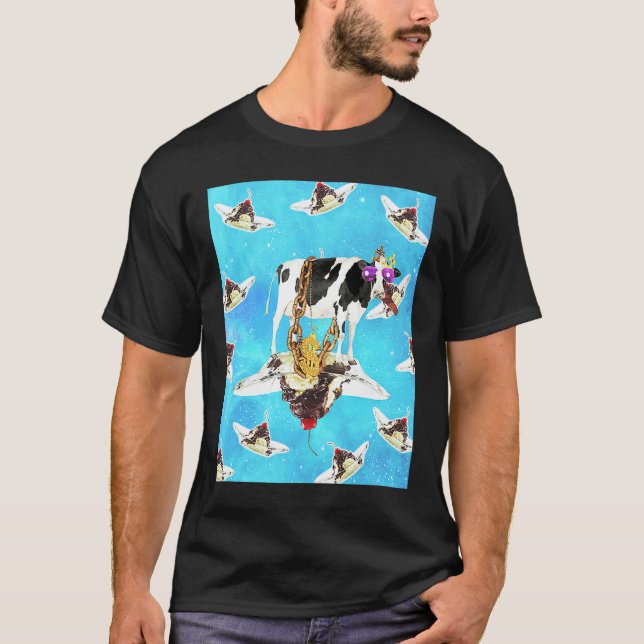 Hip Bling Ko På Glass I Rymden T Shirt (Framsida)