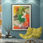 Hip Colorful Grunge Stil Brushstrokes Art Mönster Poster<br><div class="desc">Contemporaryns ljusa grönt,  orange,  rosa,  svart,  gult och rött modernt stil-geometriska penseldrag art mönster design. Vackert,  modernt och coola skydd för den trendviga och konstnärliga höftledaren och artsy motif älskare.</div>