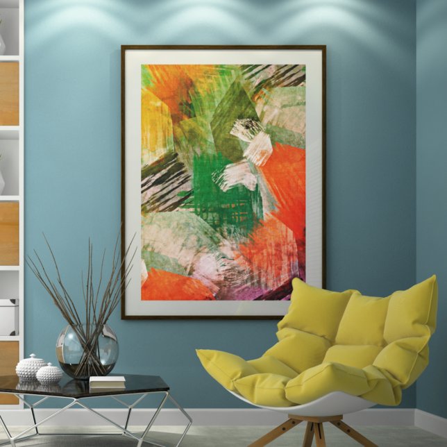Hip Colorful Grunge Stil Brushstrokes Art Mönster Poster (Skapare uppladdad)