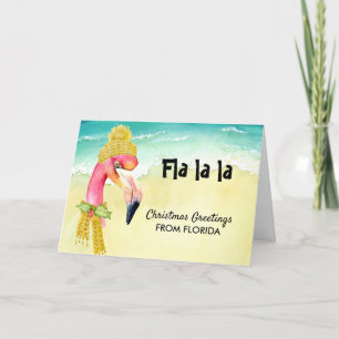 Hip Flamingo Chrismas Hälsning från Florida Helgkort