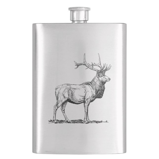 Hip flask with Deer / Flachmann mit Hirsch Fickplunta (Framsidan)