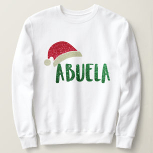 Hip Grandma Abuela Glitter Santa Hat jul T Shirt