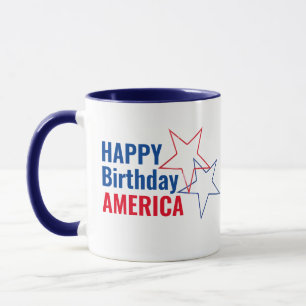 Hip Grattis på födelsedagen America 4:e USA Patrio Mugg